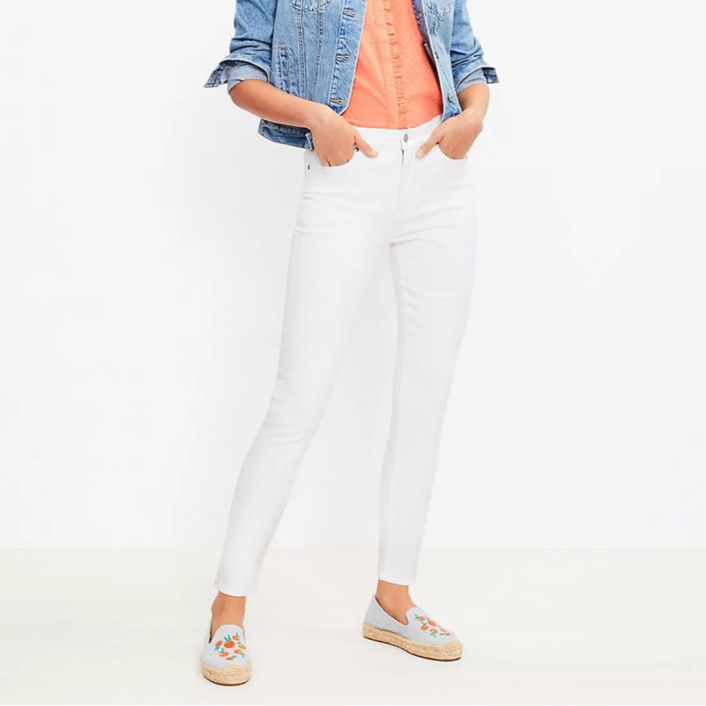 Ann Taylor LOFT, Modern Skinny Cropped White Jeans